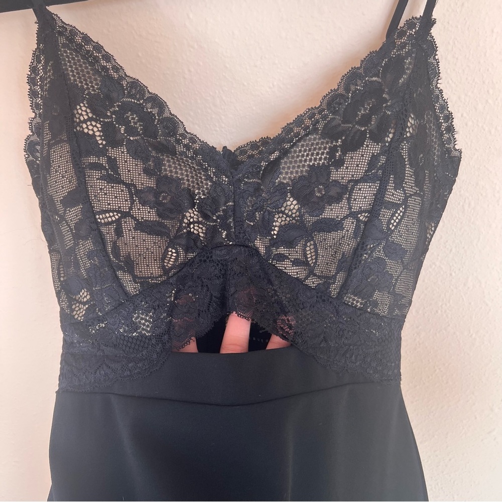 NWOT π₯ Women's Black Lace Mini Dress Haute Monde - Picture 4 of 12
